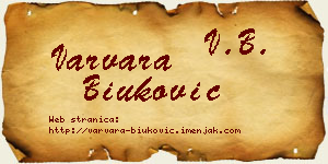Varvara Biuković vizit kartica
